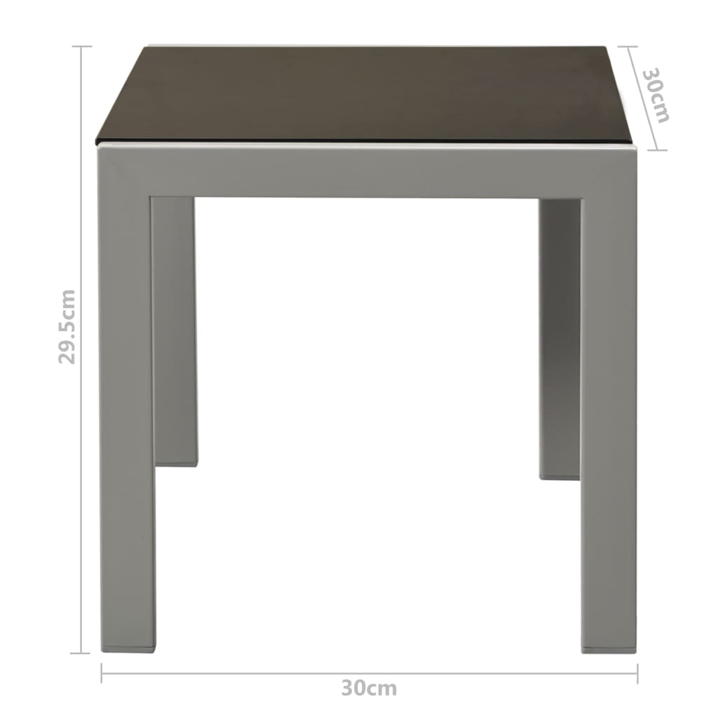 Espreguiçadeiras com mesa 2 pcs aço e textilene preto