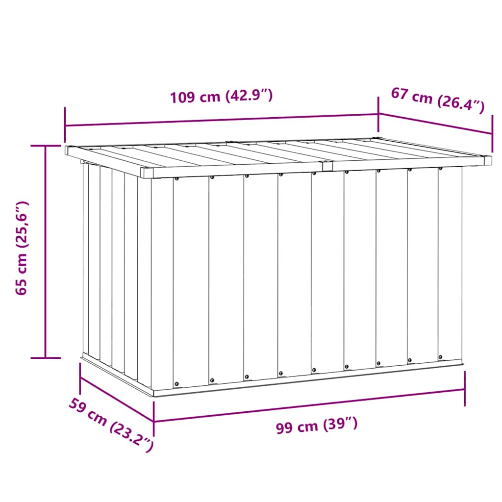 Caixa de arrumação para jardim 109x67x65 cm antracite