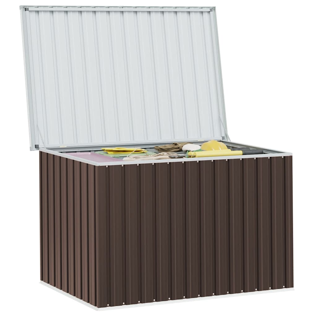 Caixa de arrumação para jardim 149x99x93 cm castanho