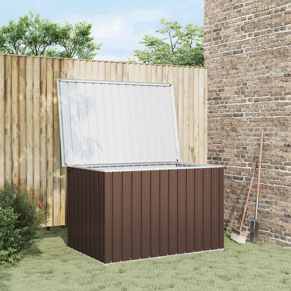Caixa de arrumação para jardim 149x99x93 cm castanho