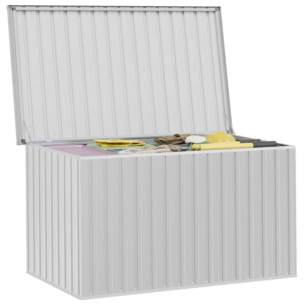 Caixa de arrumação para jardim 171x99x93 cm cinzento
