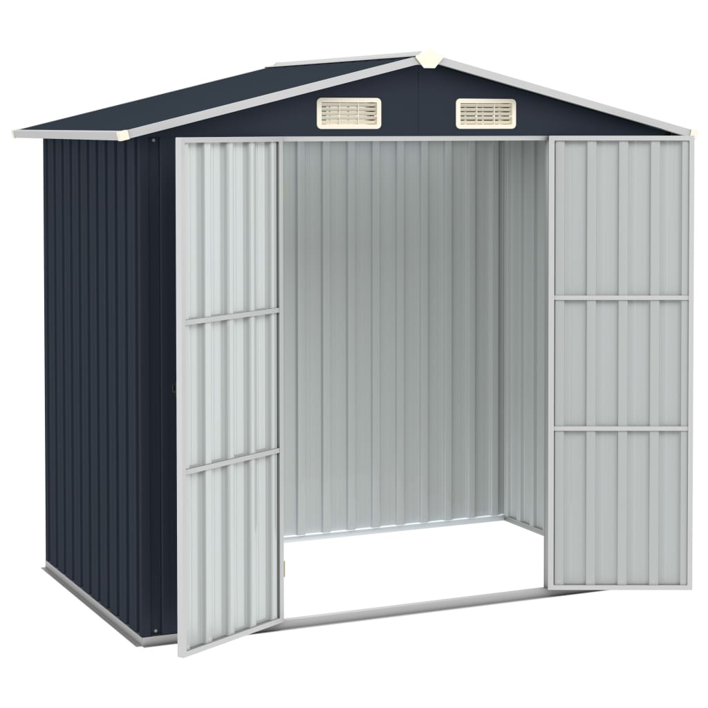 Abrigo de jardim 205x129x183 cm aço galvanizado antracite
