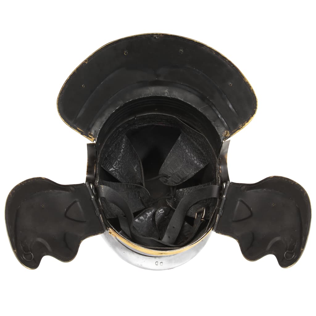 Capacete de soldado romano réplica LARP aço prateado