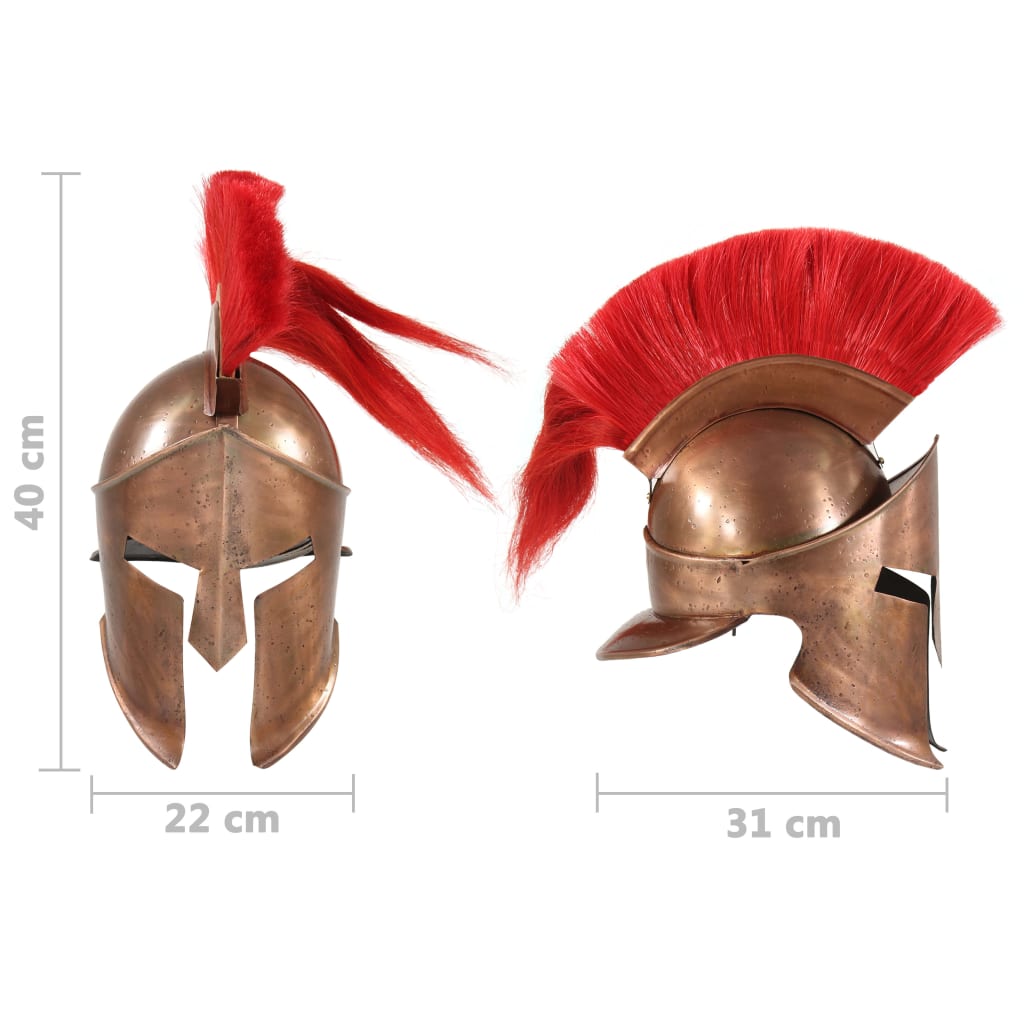 Capacete de soldado grego réplica LARP aço cor cobre
