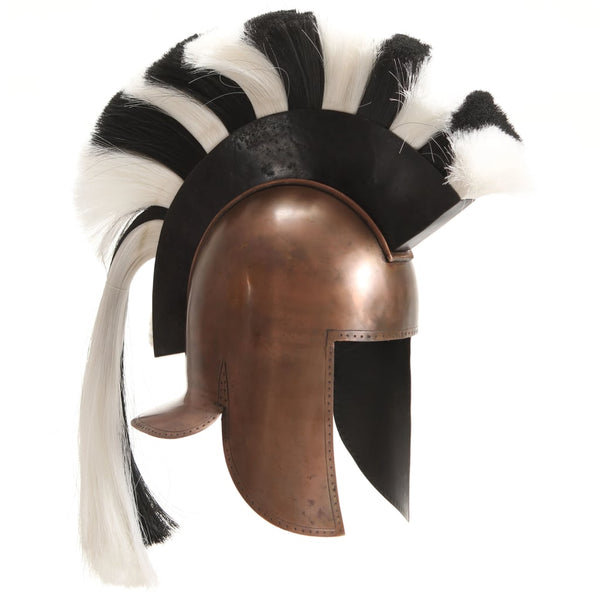 Capacete de soldado grego réplica LARP cobre prateado