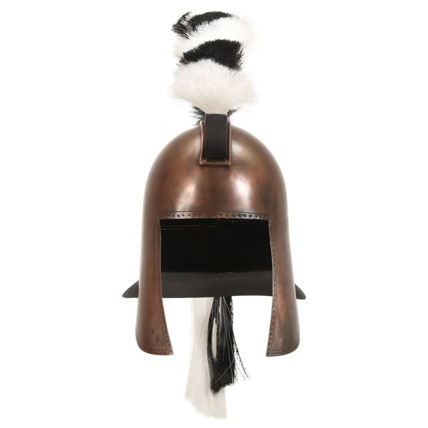 Capacete de soldado grego réplica LARP cobre prateado