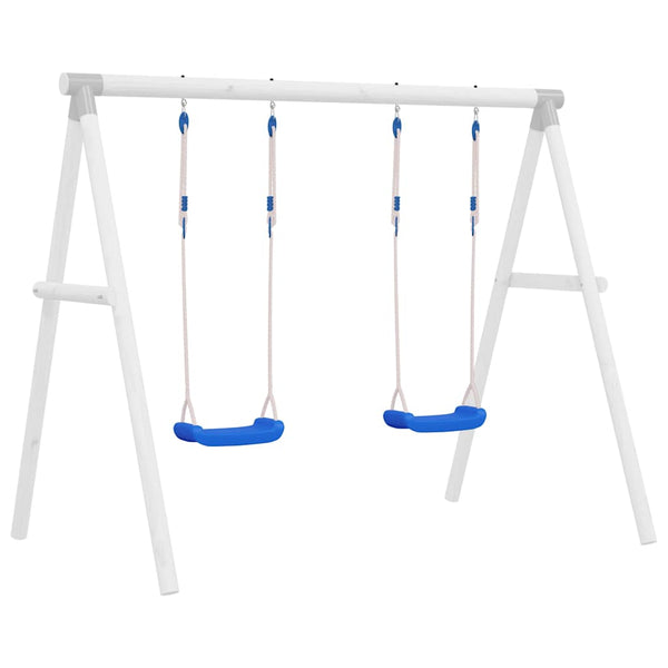 Assentos de baloiço com cordas 2 pcs 37x15 cm polietileno azul
