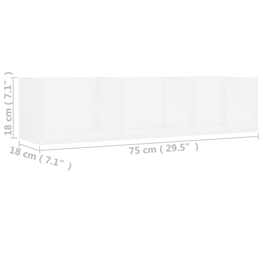 Prateleira de parede para CD derivados de madeira branco