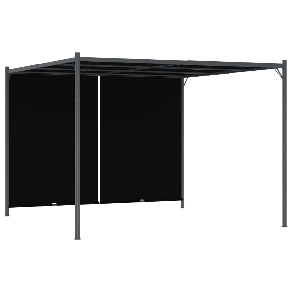 Pérgola de jardim com teto retrátil 3x3 m antracite