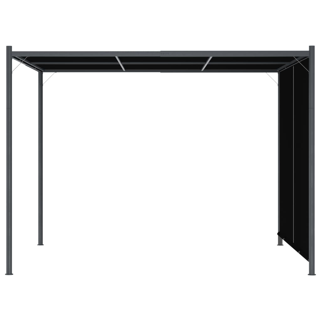 Pérgola de jardim com teto retrátil 3x3 m antracite