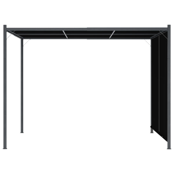 Pérgola de jardim com teto retrátil 3x3 m antracite