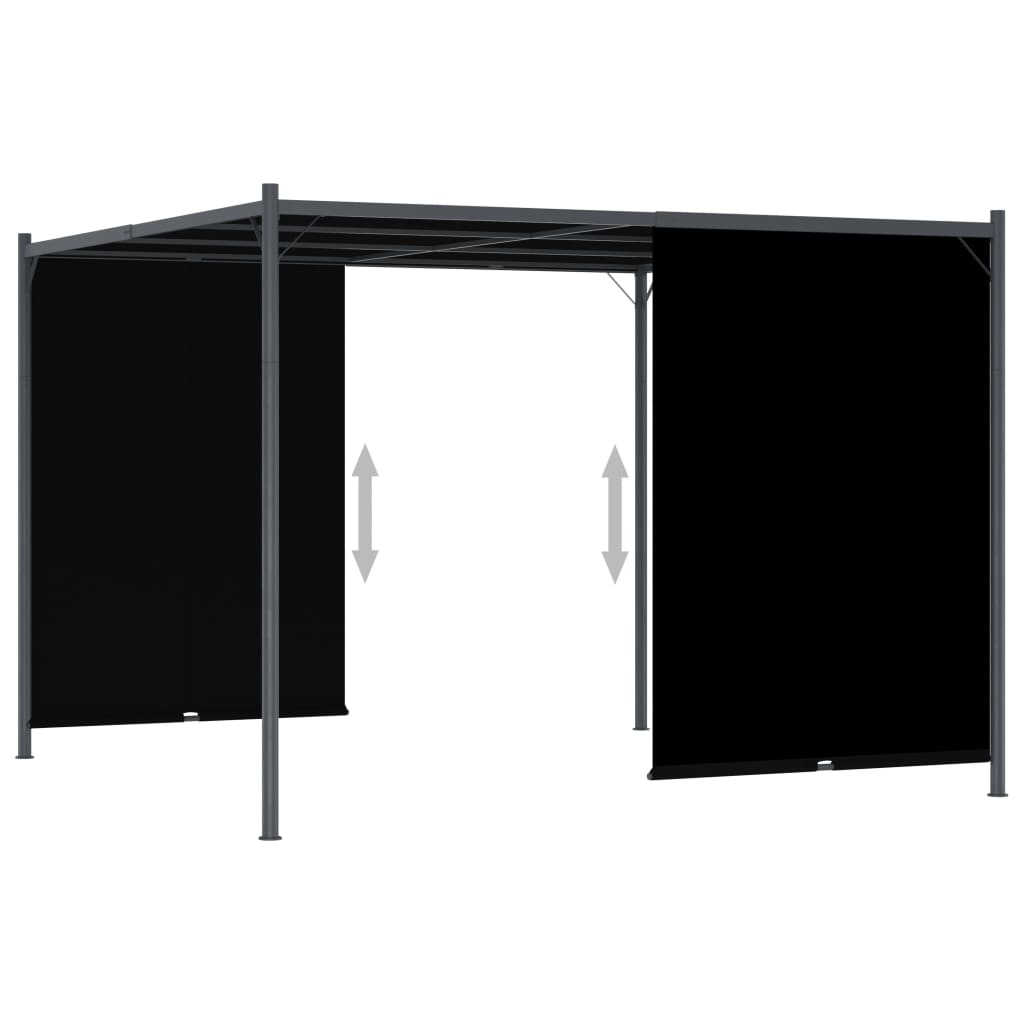 Pérgola de jardim com teto retrátil 3x3 m antracite