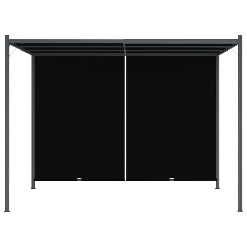 Pérgola de jardim com teto retrátil 3x3 m antracite