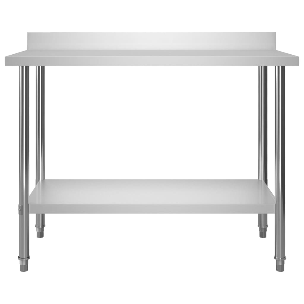 Mesa cozinha rebordo antissalpicos 120x60x93 cm aço inoxidável