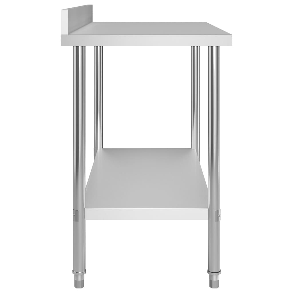 Mesa cozinha rebordo antissalpicos 120x60x93 cm aço inoxidável