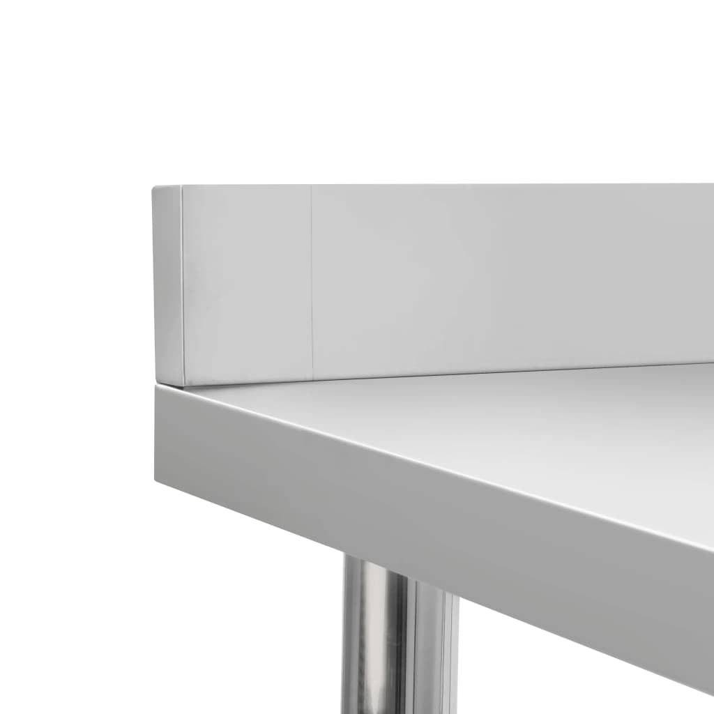 Mesa cozinha rebordo antissalpicos 120x60x93 cm aço inoxidável