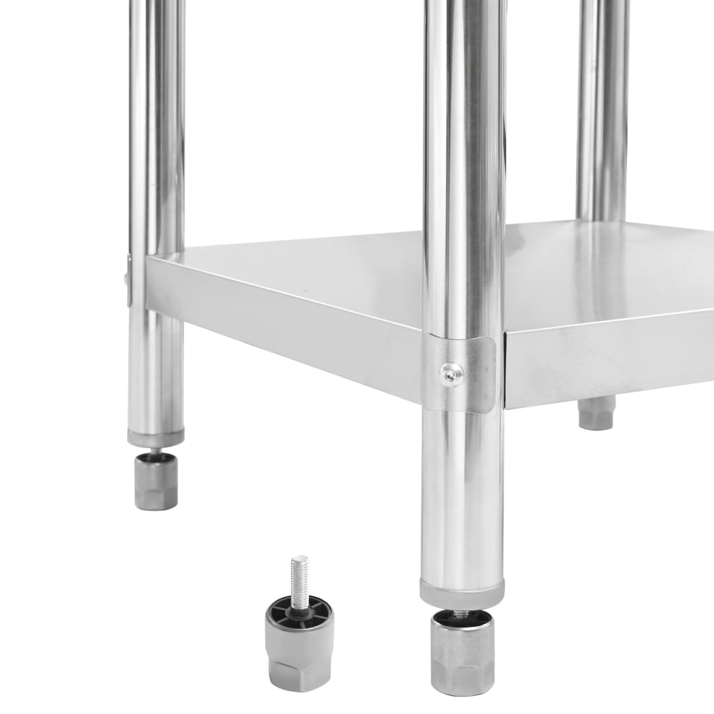 Mesa cozinha rebordo antissalpicos 120x60x93 cm aço inoxidável