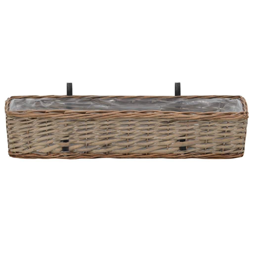Floreira de varanda 2 pcs 80 cm vime com forro em PE