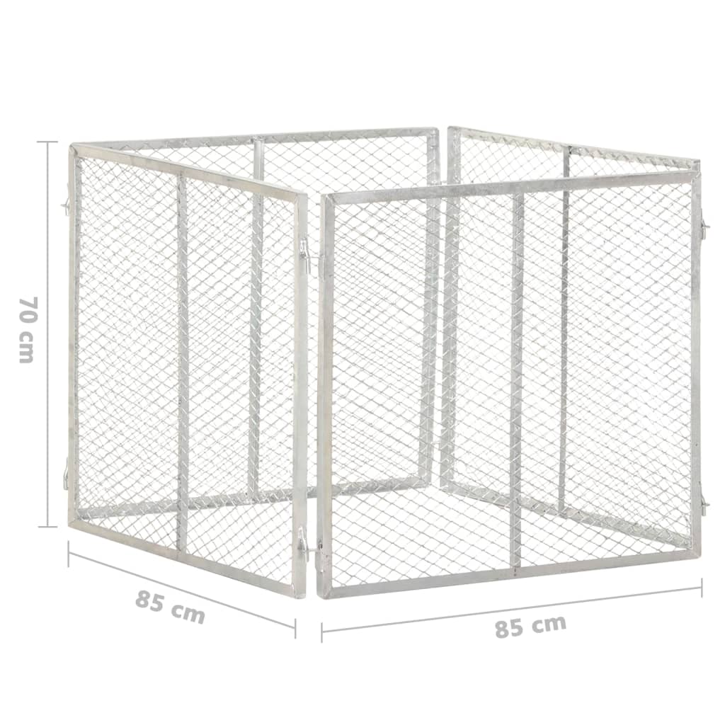 Compostor de jardim 85x85x70 cm ferro galvanizado