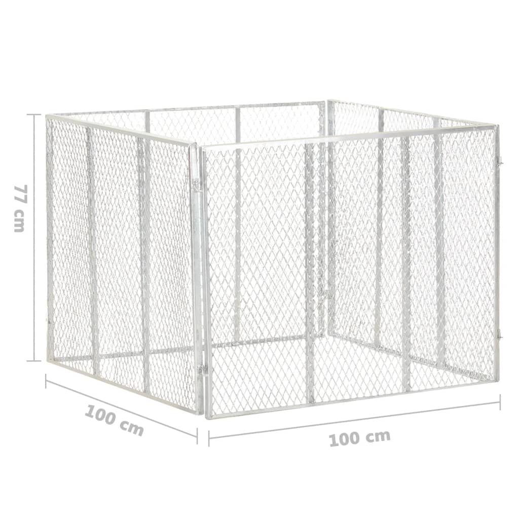 Compostor de jardim 100x100x77 cm ferro galvanizado