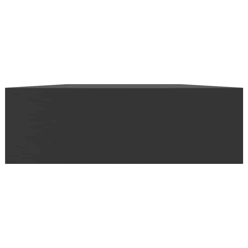 Prateleira de parede suspensa com gaveta 80x25x8 cm preto