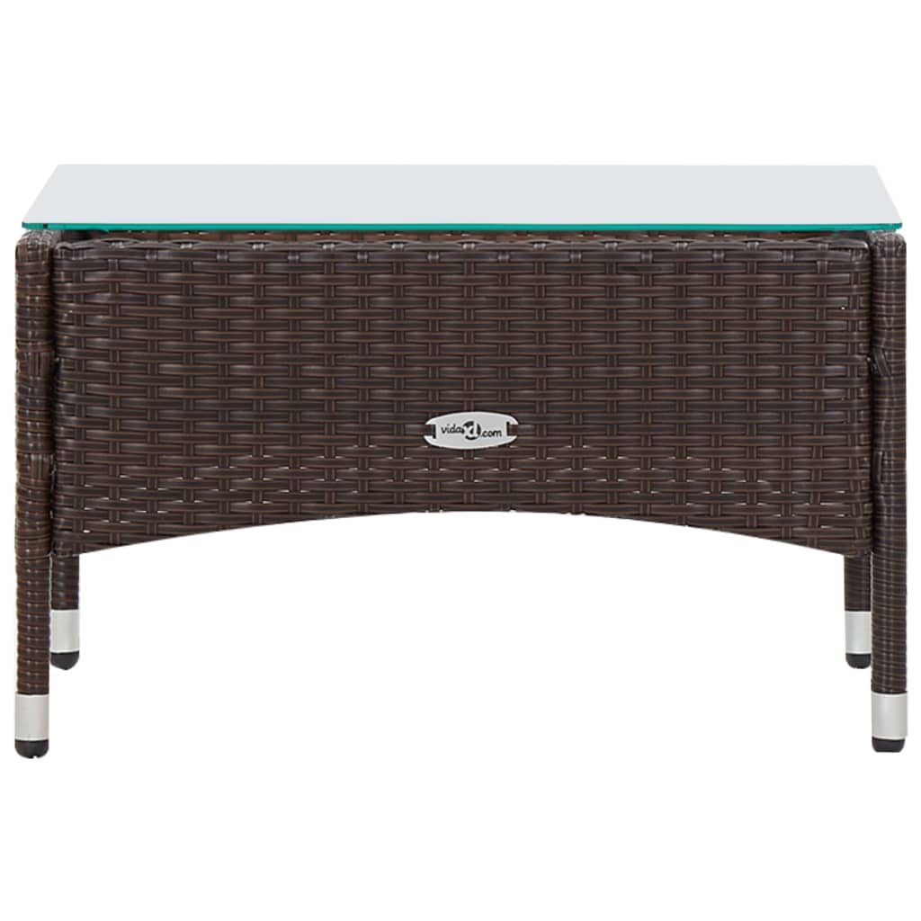 4 pcs conjunto lounge jardim c/ almofadões vime PE castanho