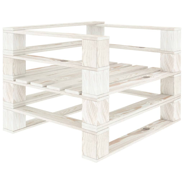 Poltrona de paletes para jardim madeira branco