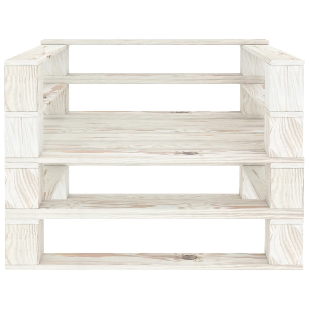 Poltrona de paletes para jardim madeira branco