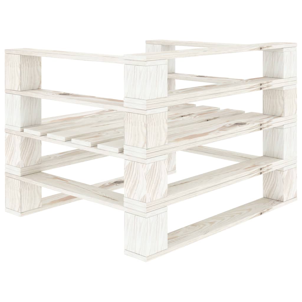 Poltrona de paletes para jardim madeira branco