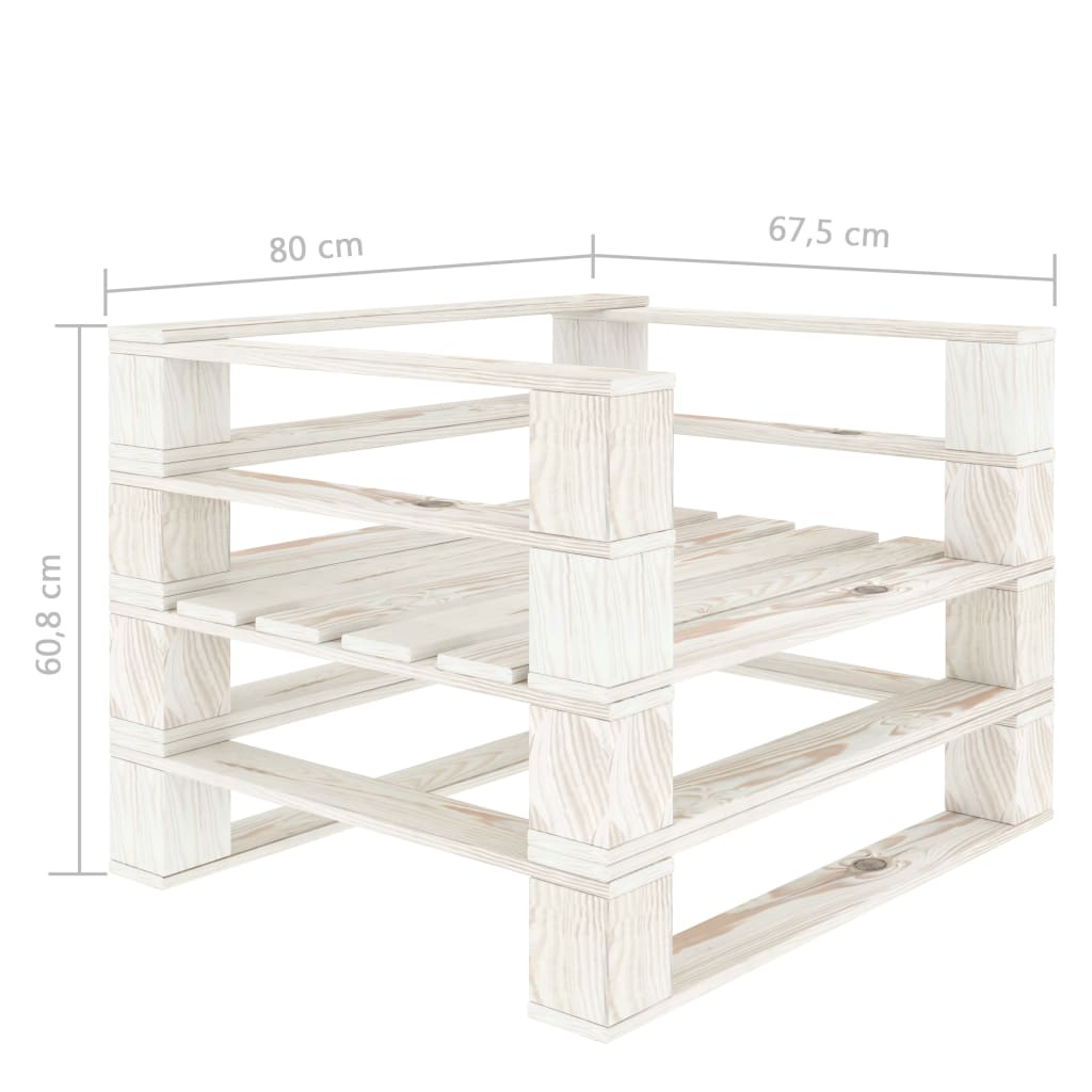 Poltrona de paletes para jardim madeira branco
