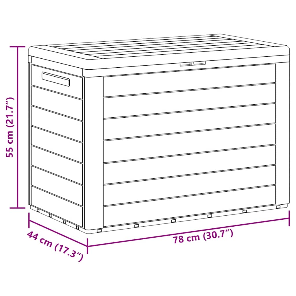Caixa de arrumação de jardim 78x44x55 cm antracite