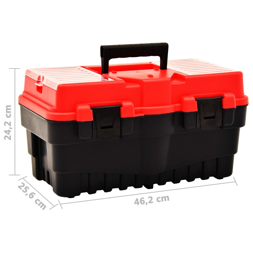 Caixa de ferramentas 462x256x242 mm plástico vermelho