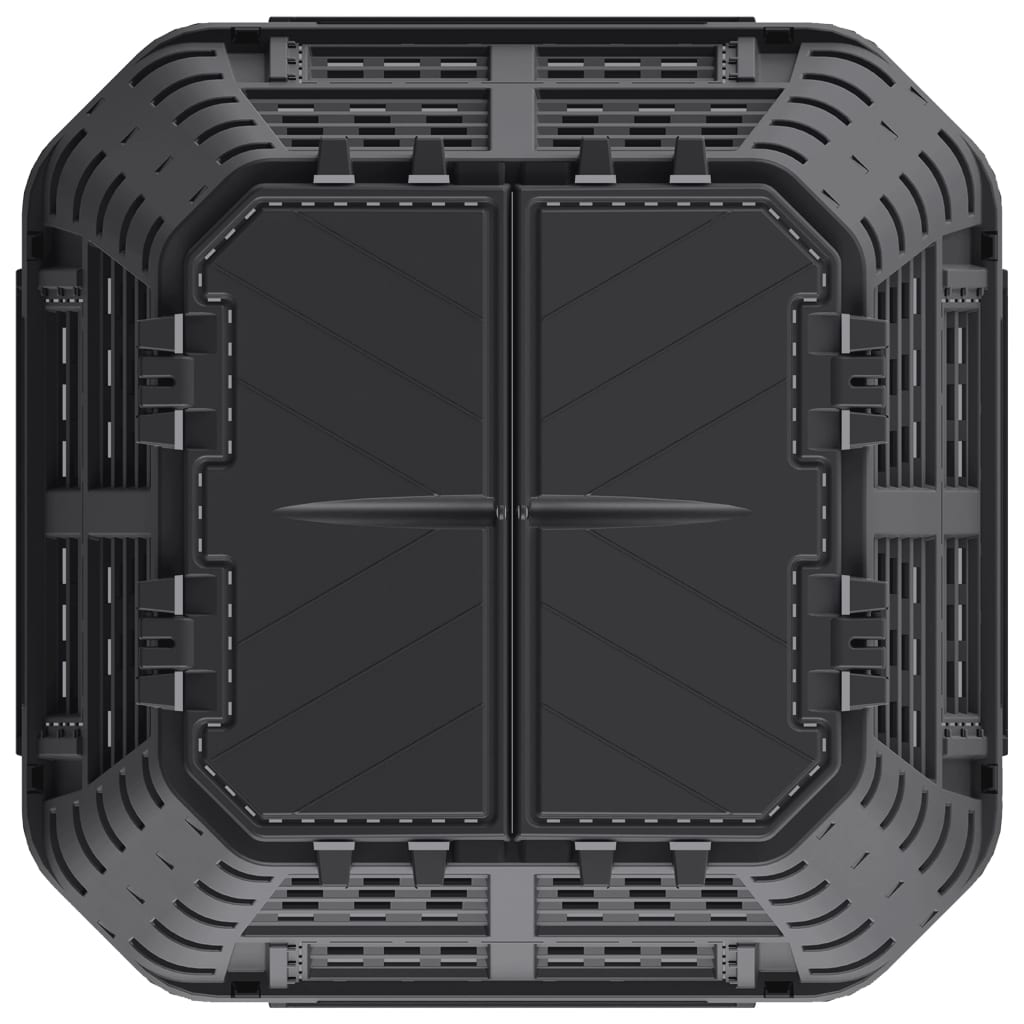 Caixote de compostagem para jardim 93,3x93,3x80 cm 480 L preto