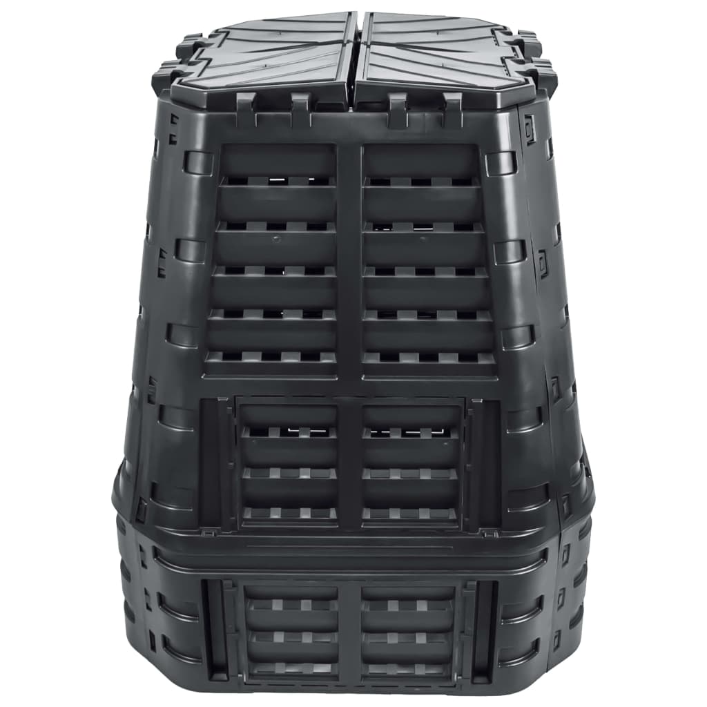 Caixote de compostagem para jardim 93,3x93,3x113 cm 740 L preto