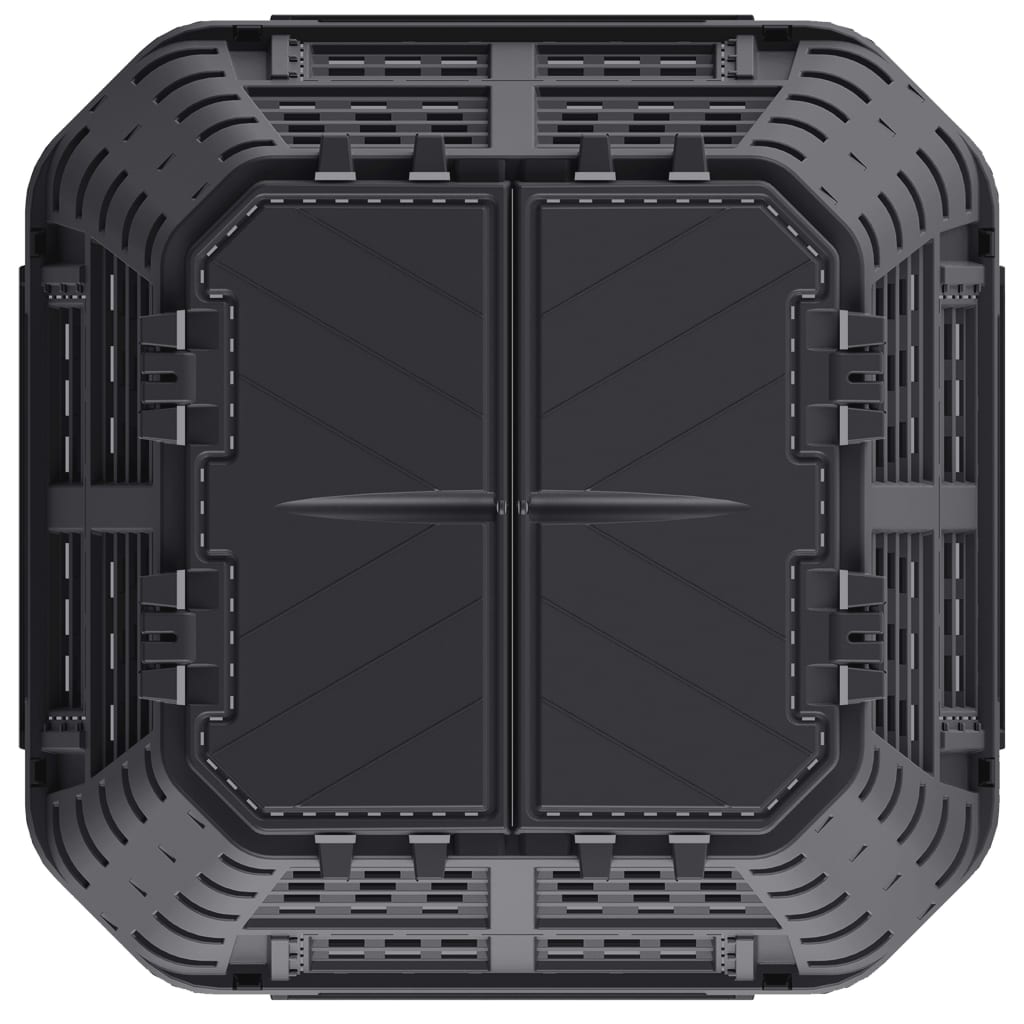 Caixote de compostagem para jardim 93,3x93,3x146 cm 1000 L preto