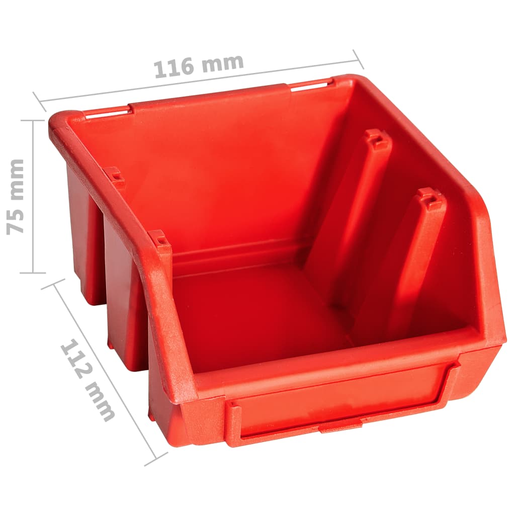 32 pcs kit caixas arrumação com painéis parede vermelho e preto