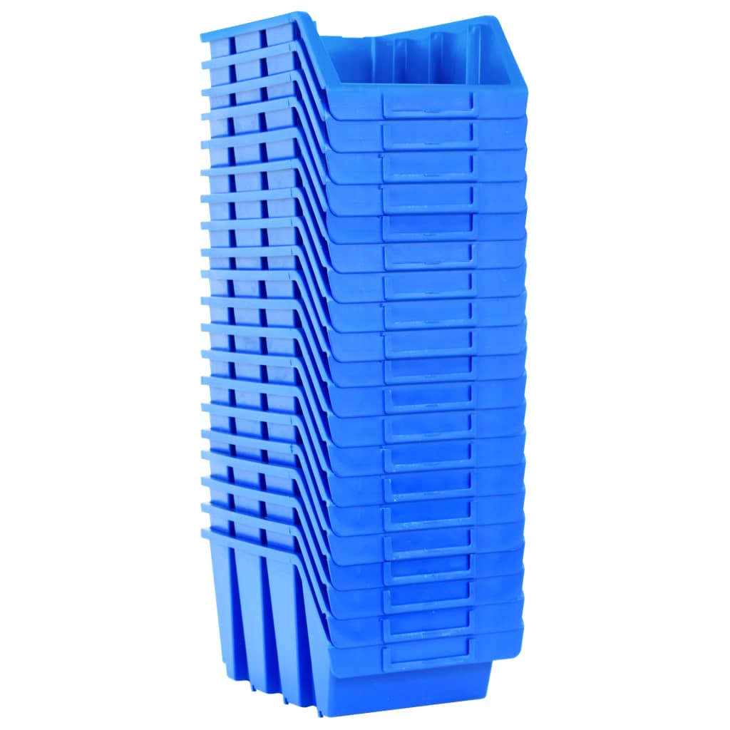 Caixas de arrumação empilháveis 20 pcs plástico azul