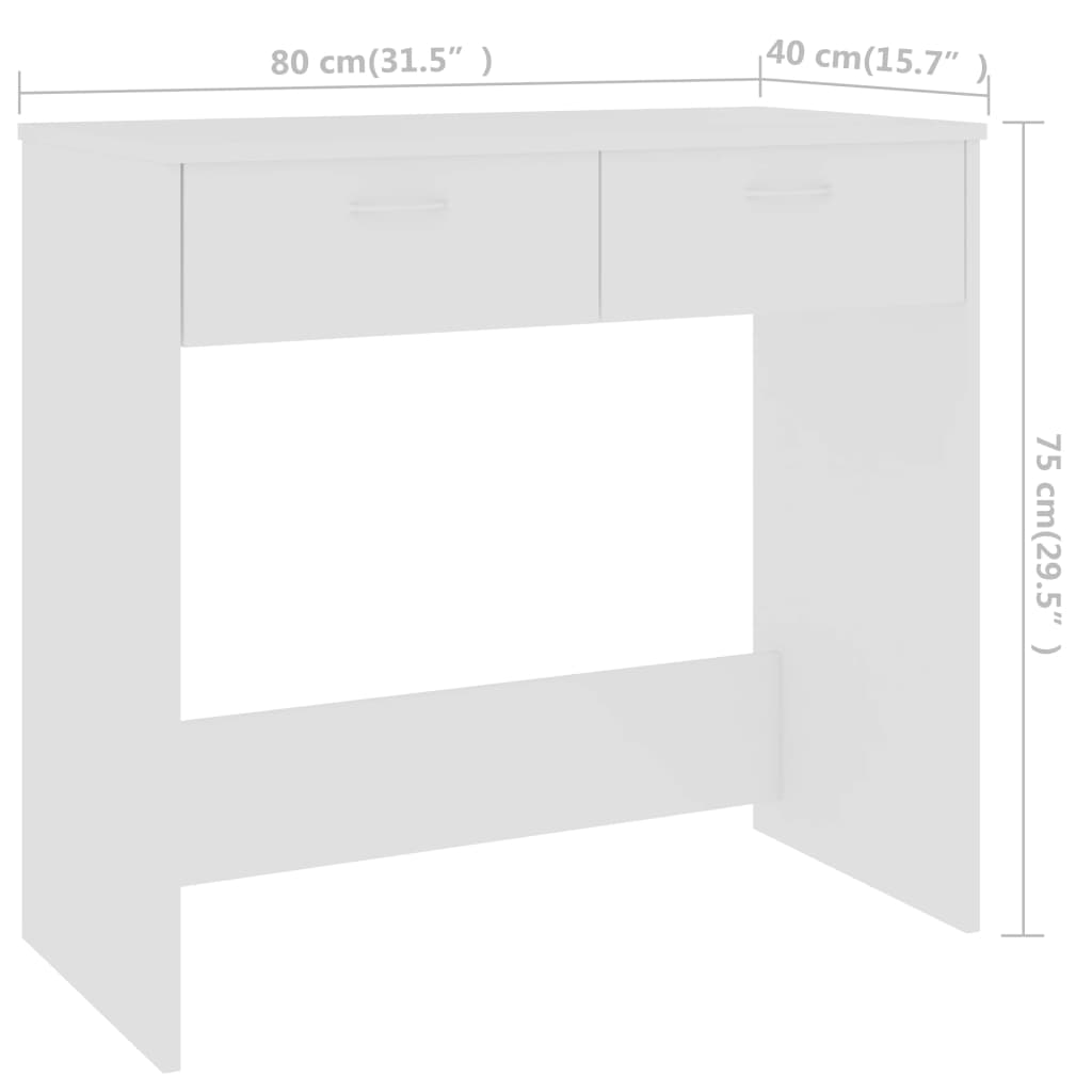 Secretária 80x40x75 cm derivados de madeira branco