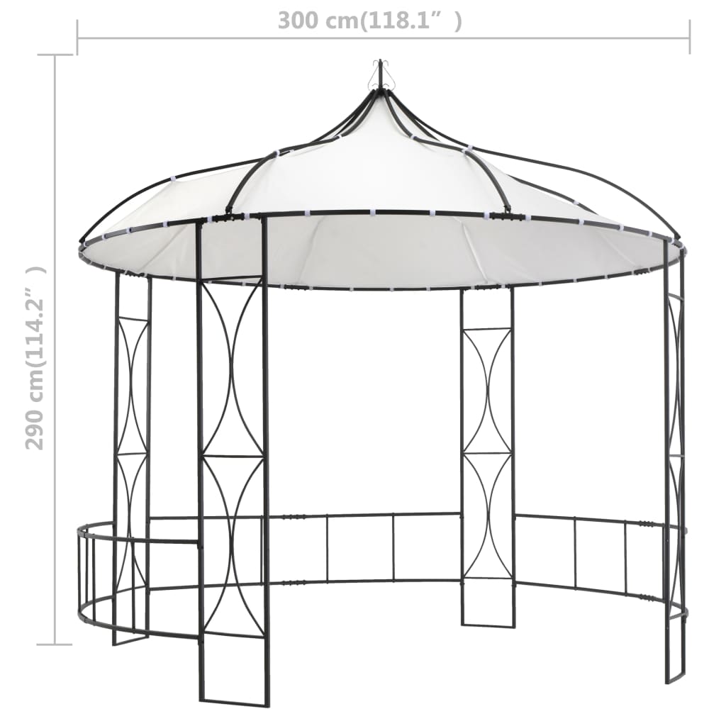 Gazebo redondo 300x290 cm branco