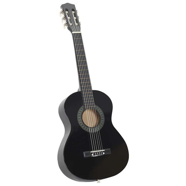 8 pcs conjunto guitarra clássica iniciantes 1/2 34" preto