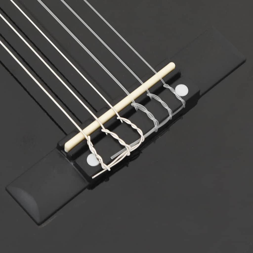 8 pcs conjunto guitarra clássica iniciantes 1/2 34" preto