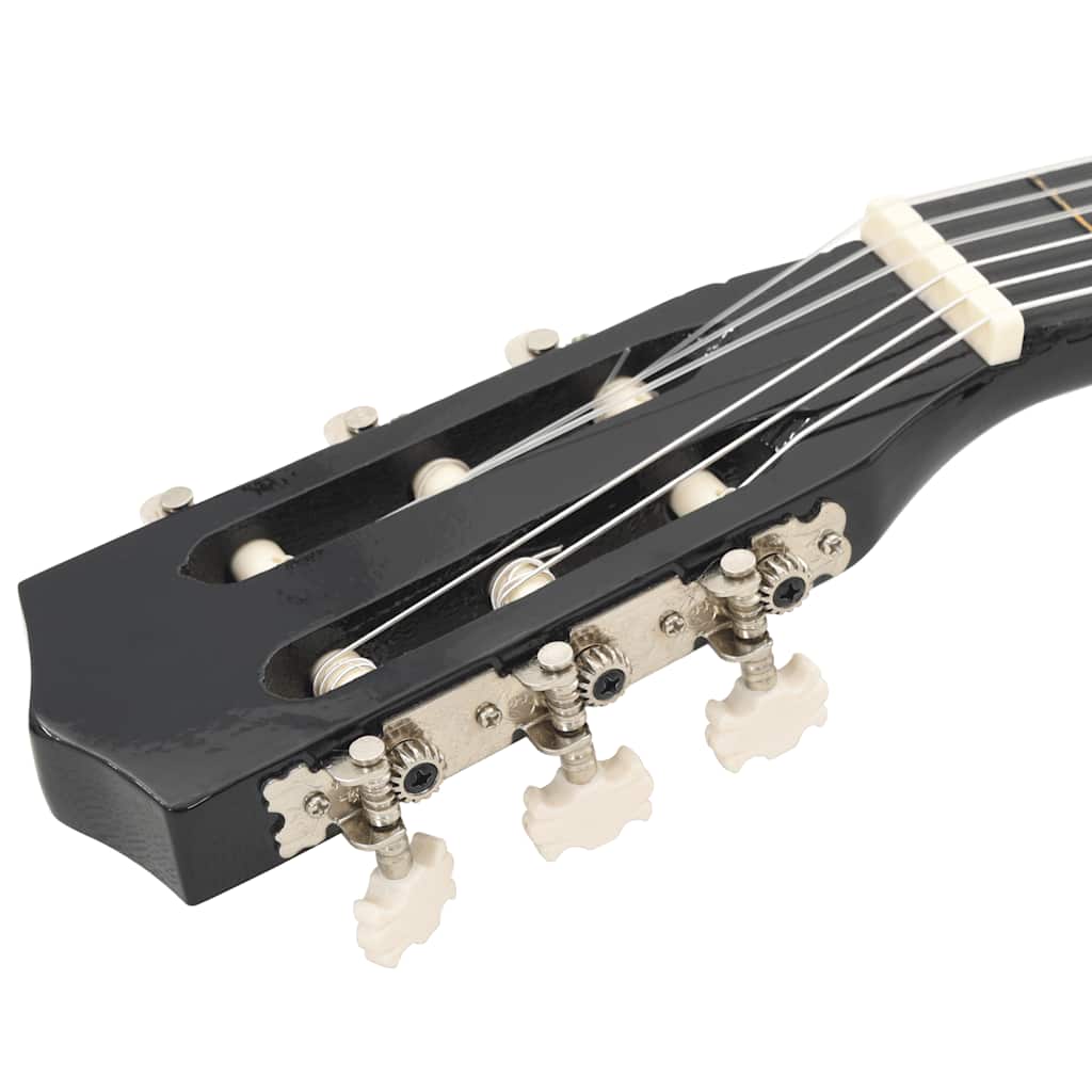 8 pcs conjunto guitarra clássica iniciantes 1/2 34" preto