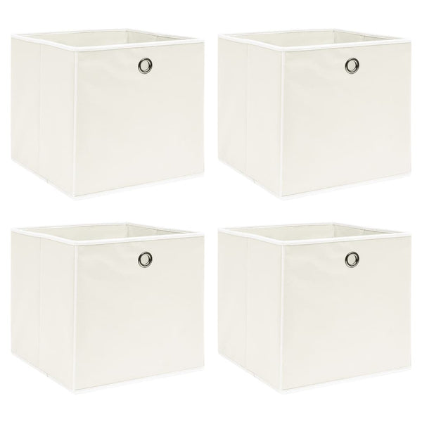 Caixas de arrumação 4 pcs 32x32x32 cm tecido branco