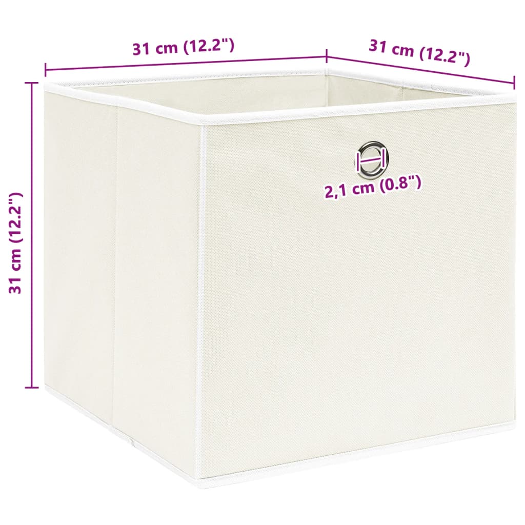 Caixas de arrumação 4 pcs 32x32x32 cm tecido branco