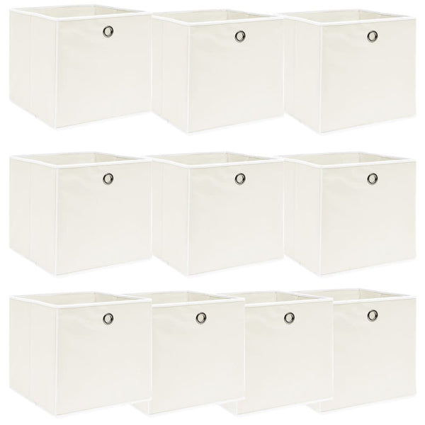 Caixas de arrumação 10 pcs 32x32x32 cm tecido branco
