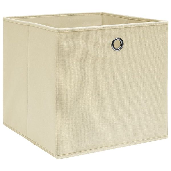 Caixas de arrumação 10 pcs 32x32x32 cm tecido creme