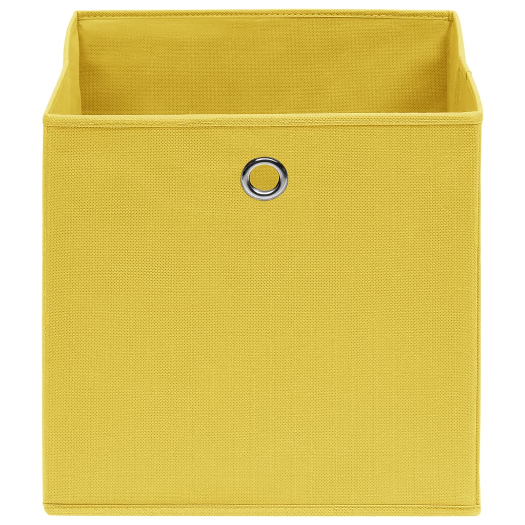 Caixas de arrumação 4 pcs 32x32x32 cm tecido amarelo