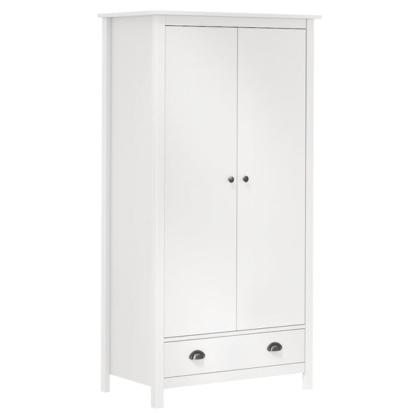 Roupeiro 2 portas Hill 89x50x170 cm pinho maciço branco