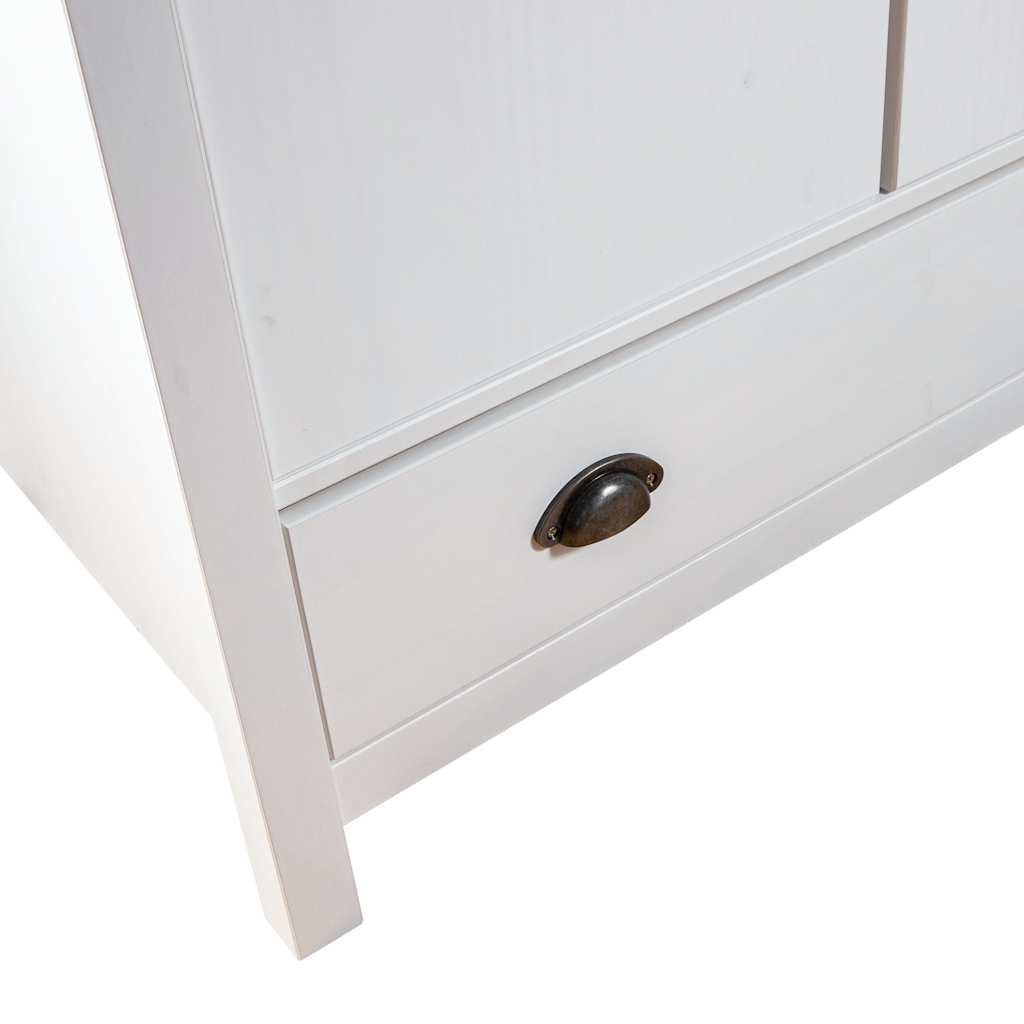 Roupeiro 2 portas Hill 89x50x170 cm pinho maciço branco