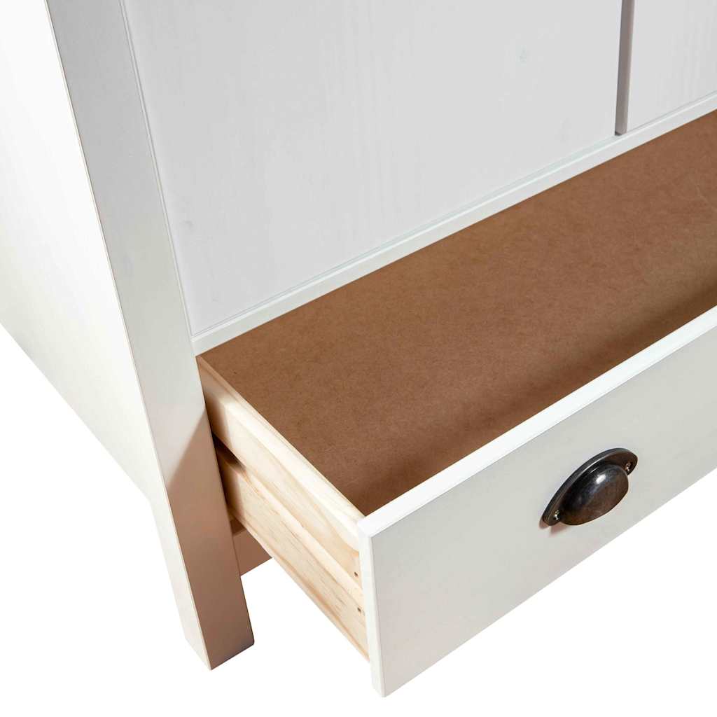 Roupeiro 2 portas Hill 89x50x170 cm pinho maciço branco